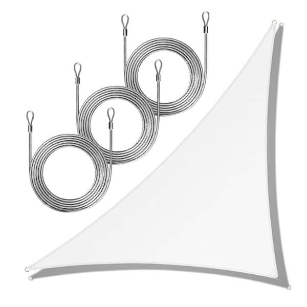 18 ft. x 18 ft. x 25.5 ft. Right Triangle Sun Shade Sail with Rope-White