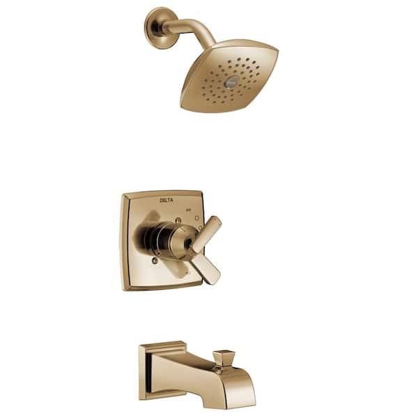Delta Ashlyn Gold 1-Handle Tub and Shower Trim Kit in Champagne Bronze with Pressure Balance (Valve Not Included)
