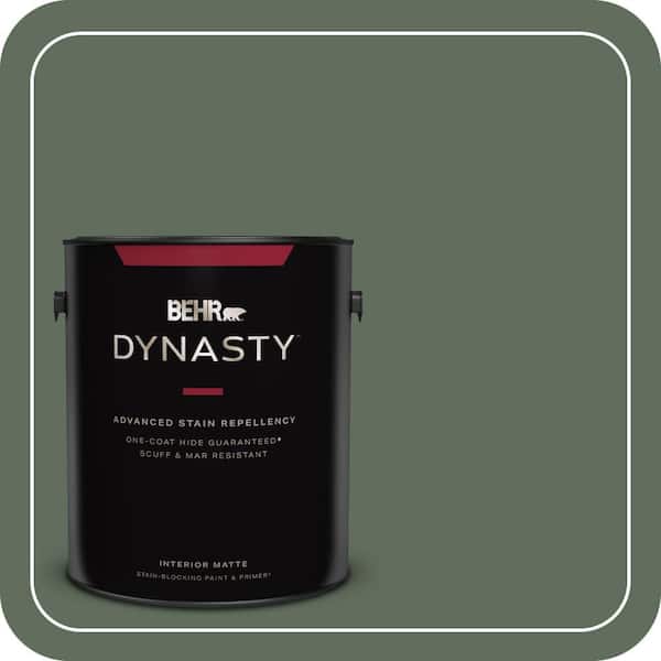 BEHR DYNASTY 1 gal. #450F-6 Whispering Pine Matte Interior Stain-Blocking Paint & Primer