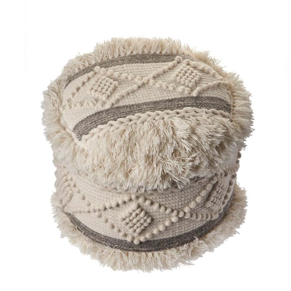 Livabliss Hasculf Denim Accent Pouf S00161024220 - The Home