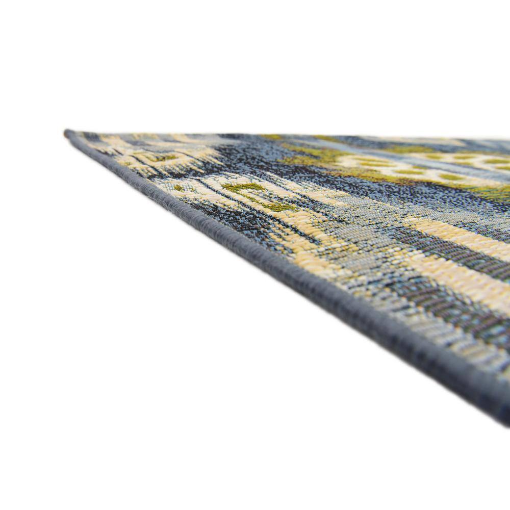 Blue Rectangular Synthetic Outdoor Area Rug 10' x 12'
