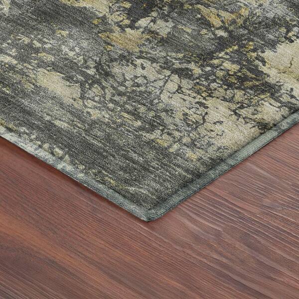 Mayfield Premium Machine Washable Abstract AMF2363 Pewter 10 ft. x 14 ft. Area Rug
