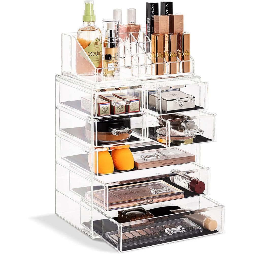 Makeup Storage Box Countertop Portable Vanity Cosmetics Organizer