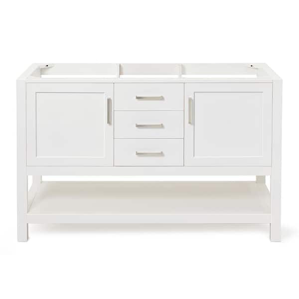 ARIEL Bayhill 54 in. W x 21.5 in. D x 34.5 in. H Freestanding Bath Vanity Cabinet Only in White