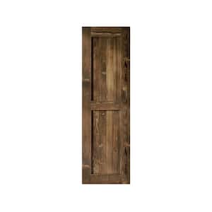 28 in. x 84 in. H-Frame Walnut Solid Natural Pine Wood Panel Interior Sliding Barn Door Slab with-Frame
