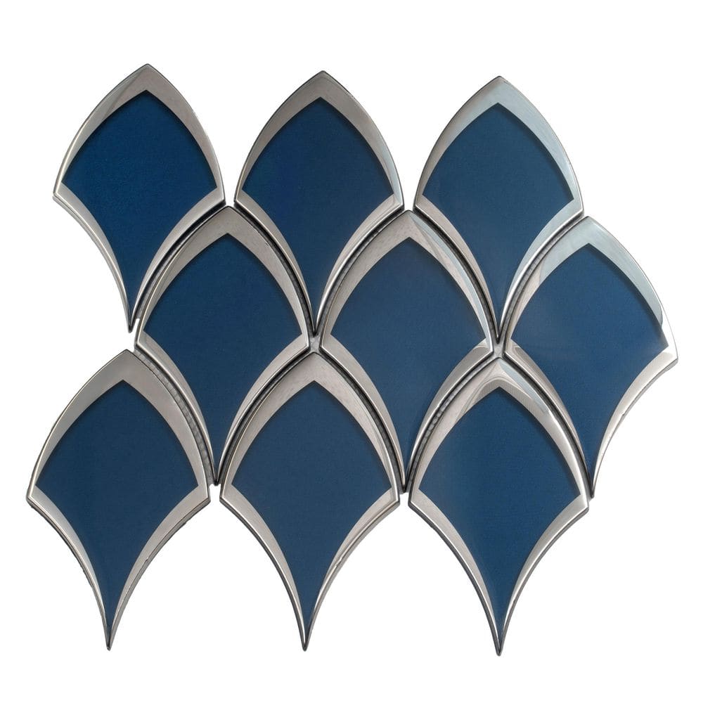 Mirari 10x12 in. Blue, Gray Glossy Glass Fish-shaped Mosaic Wall Tile (4.25 sq ft/case, 5-Pack) price history on PriceWatchPro