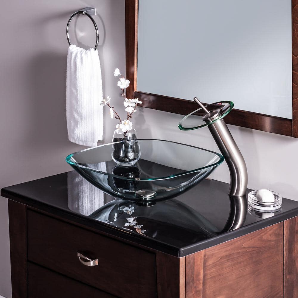 Diaccio Clear Glass Round Vessel Bathroom Sink
