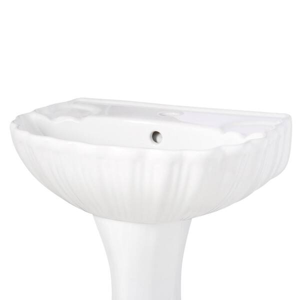 White Bathroom Pedestal Sink Basin Replacement Part 30.38 W with