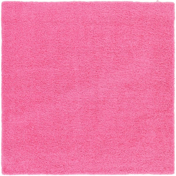 Unique Loom Solid Taffy Pink 8 Ft, Hot Pink Rugs