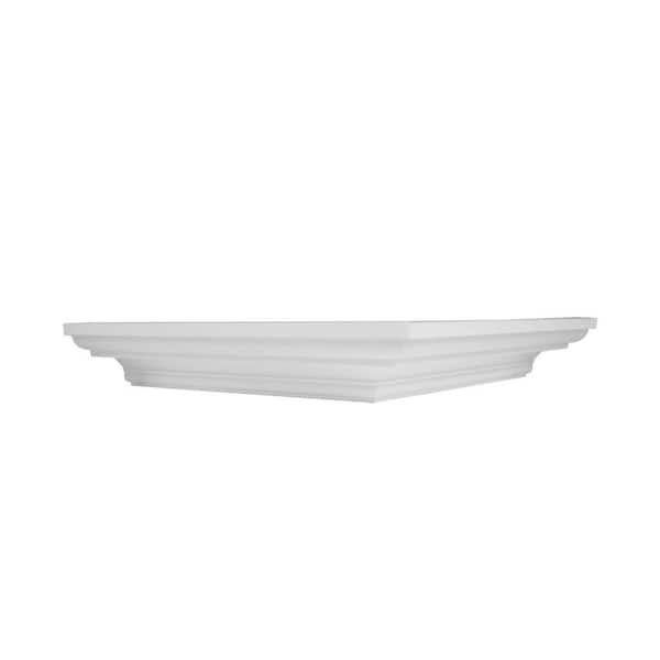 American Pro Decor Trim Fast 3-1/8 in. x 3-1/8 in. x 15-3/4 in. Polystyrene Peel and Stick Crown Unassembled Moulding Outside Coner
