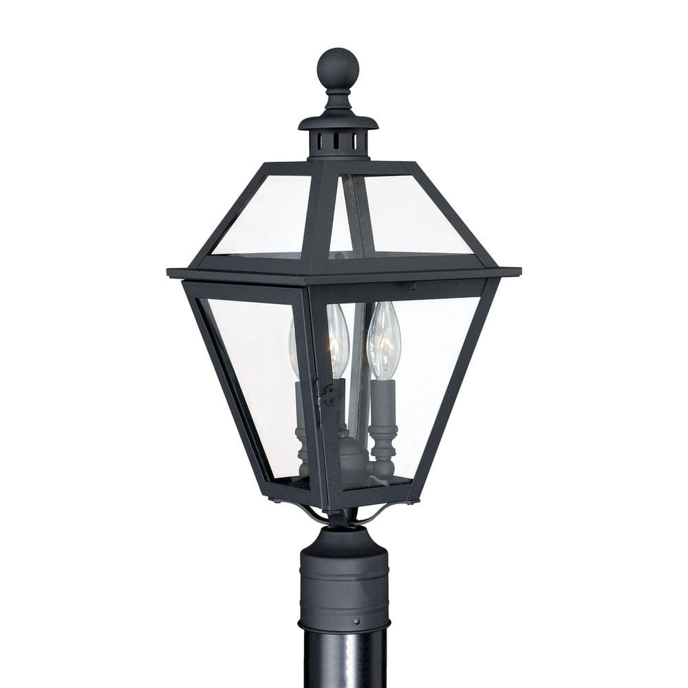 Nottingham 3-Light Black Steel Hardwired Outdoor Weather Resistant Empire Post Light with No Bulbs Included price history on PriceWatchPro