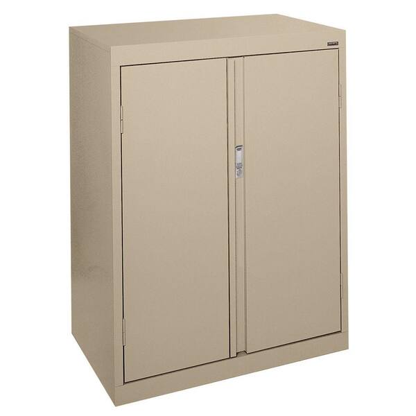 Sandusky System Series 30 in. W x 42 in. H x 18 in. D Counter Height Storage Cabinet with Fixed Shelves in Tropic Sand