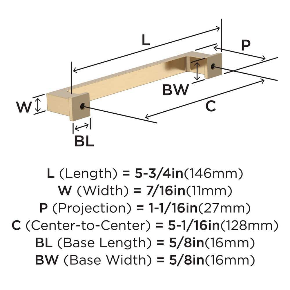 Champagne Bronze 5-1/16" Modern Cabinet Bar Pulls with Mounting Hardware