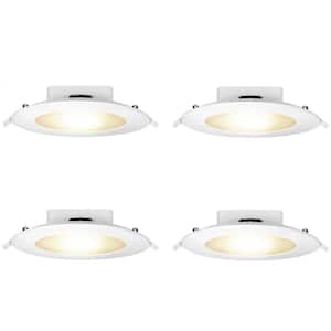 6 in. Integrated LED Selectable CCT Dimmable CEC Title 24 Integrated J-Box Canless Recessed Light White Trim, 4-Pack