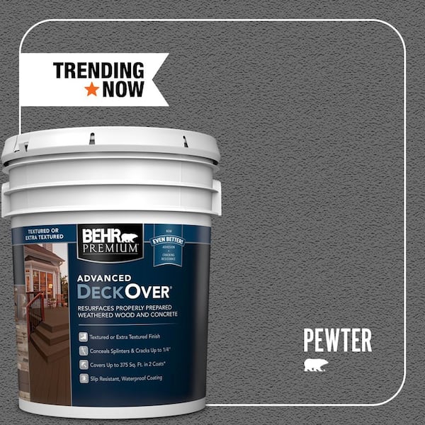 BEHR Premium Advanced DeckOver 5 gal. #SC-131 Pewter Textured Solid Color Exterior Wood and Concrete Coating