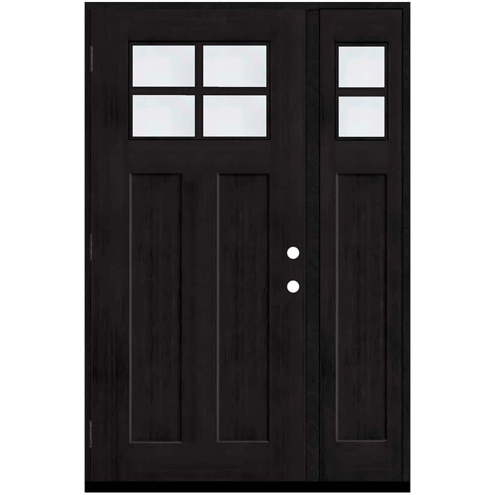 Regency 51 in. x 80 in. RHOS 4L-1/4 Toplite Clear Glass Onyx Stain Fir Grain Fiberglass Prehung Front Door with 12in. SL price history on PriceWatchPro