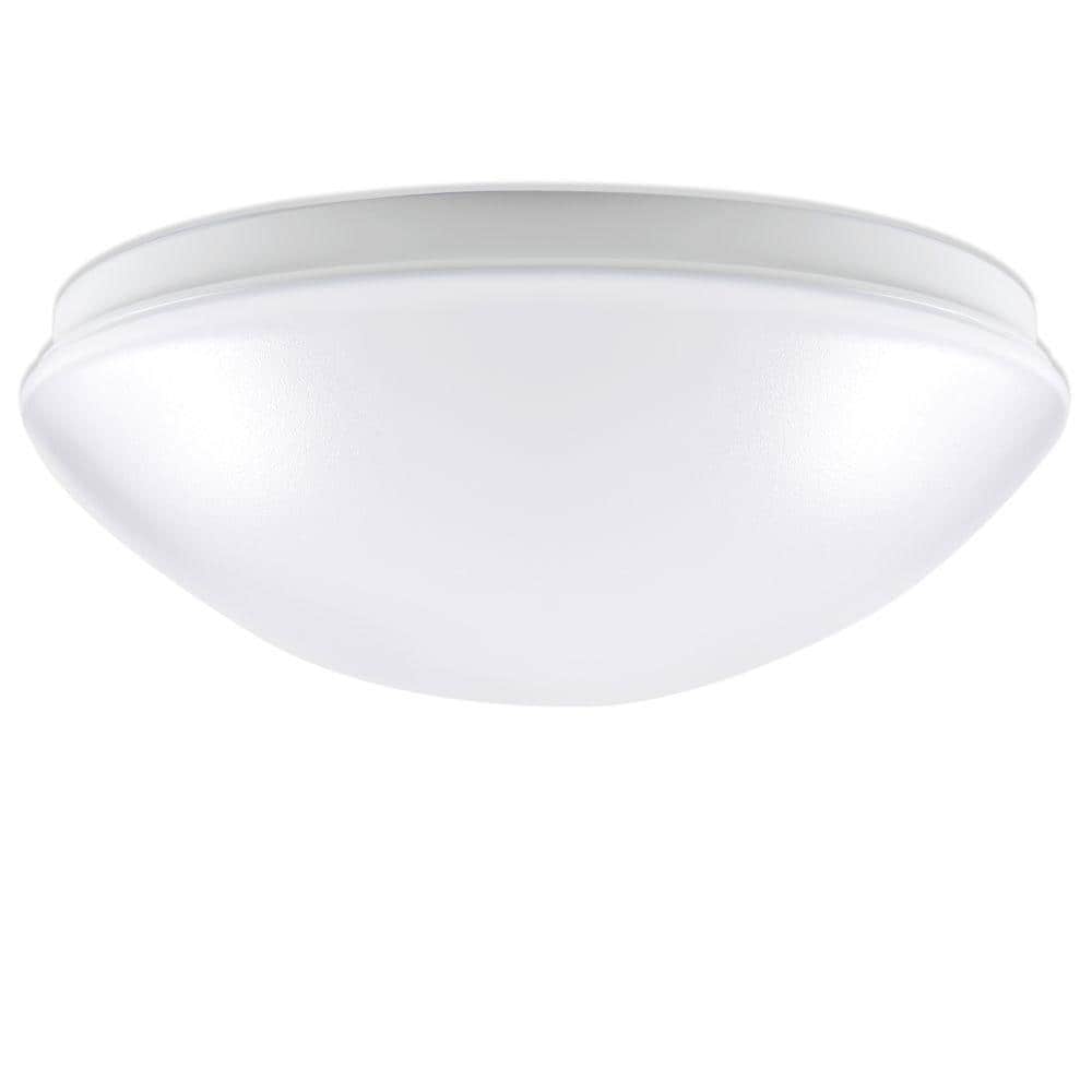 White Glass 100-Watt Equivalent LED Flush Mount Ceiling Light