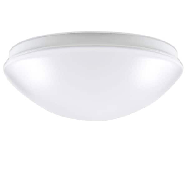 Cordelia Lighting 100-Watt Equivalent Low Profile White Integrated LED Round Flush Mount Ceiling Light