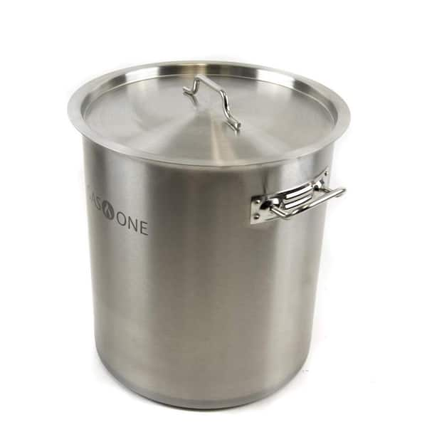 King Kooker 120 qt. Aluminum Stock Pot in Silver with Lid KK 120 - The Home  Depot