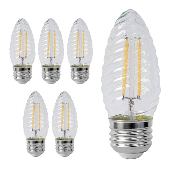 Feit Electric 60-Watt Equivalent F15 Dimmable Filament Post Lantern E26 Medium Base LED Light Bulb, Soft White 2700K (6-Pack)