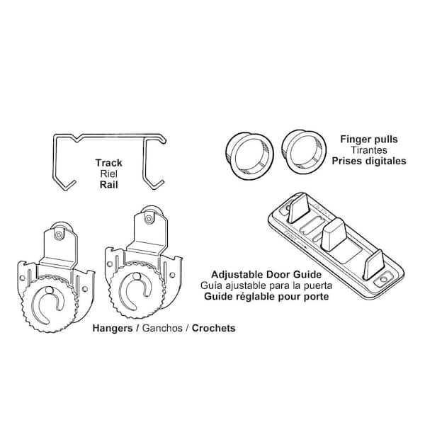 Prime-Line 96in. Galvanized Steel Bypass Closet Door Track Kit