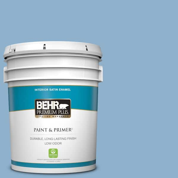 BEHR PREMIUM PLUS 5 gal. #M510-3 Sailors Knot Satin Enamel Low Odor Interior Paint & Primer