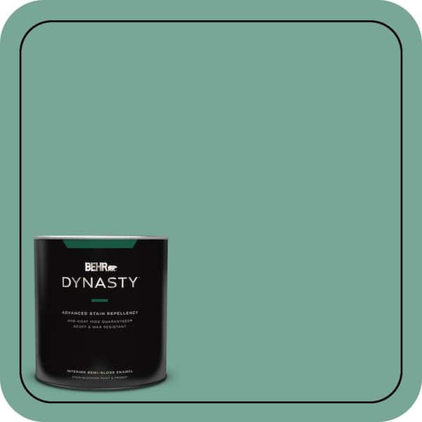 BEHR DYNASTY 1 qt. #MQ6-38 Patina One-Coat Hide Semi-Gloss Enamel Interior Stain-Blocking Paint and Primer