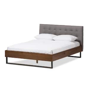 Mitchell Gray Fabric Upholstered Full Platform Bed