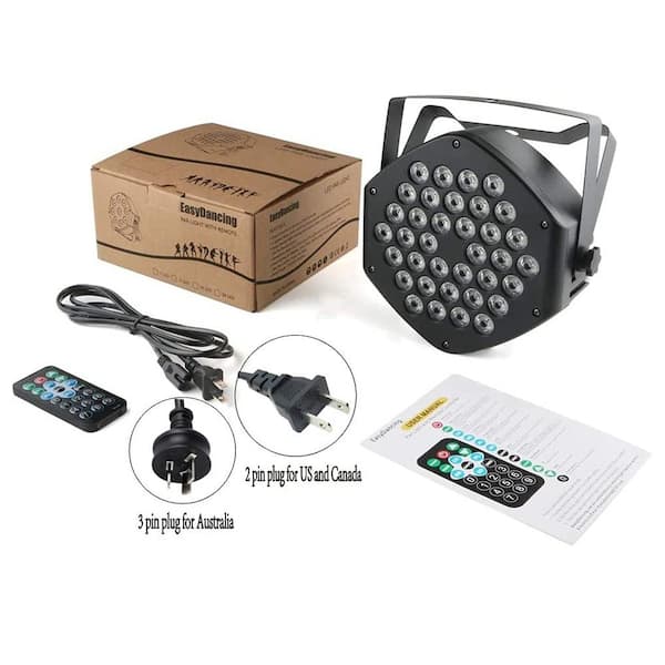 Lukyamzn RGB 7 Channel Stage Lighting, LED Par Light with Remote for DJ KTV Disco Party - 4 Pack