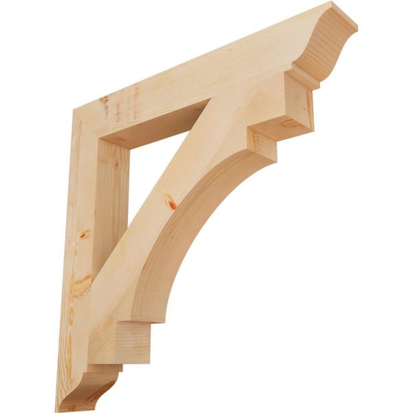 Ekena Millwork 5.5 in. x 42 in. x 42 in. Douglas Fir Merced Traditional Smooth Bracket