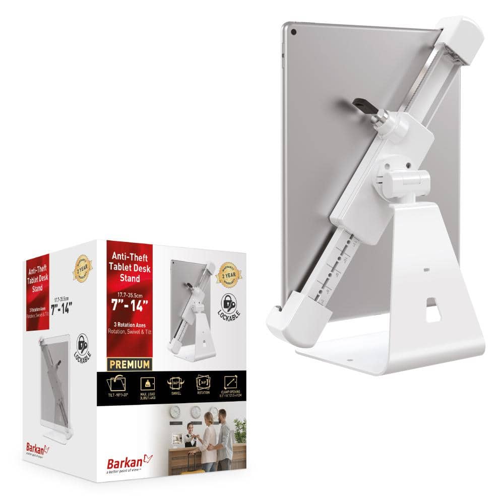 Barkan 7-14 in. Anti-Theft Tablet Desk Stand White Touch and Tilt 360-Degree Rotation price history on PriceWatchPro