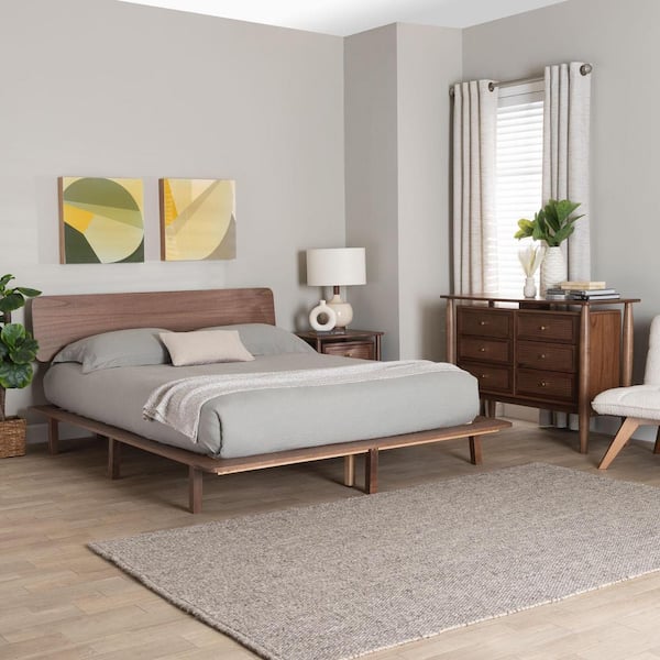 Alyssa 3-Piece Walnut Brown Wood King Bedroom Set