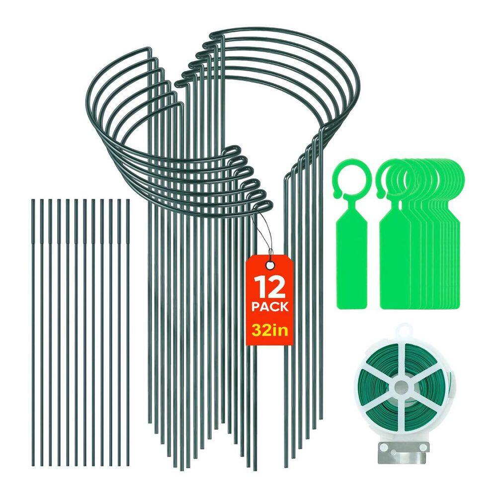 10 in. W x 32 in. H Plant Support Garden Stakes, (1 (2-Pack