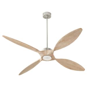 Papillon 66 in. Satin Nickel 4-Blades Wi-Fi Ceiling Fan