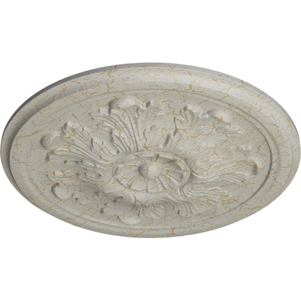 Pot of Cream Crackle Polyurethane Acanthus Ceiling Medallion