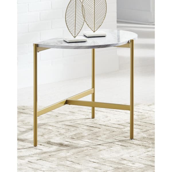 Wynora End Table - White/Gold Wynora End Table - White/Gold