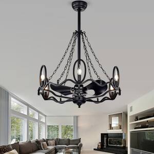 Regina 28 in. Indoor Forged Black Industrial Ceiling Fan with Light Kit and Remote