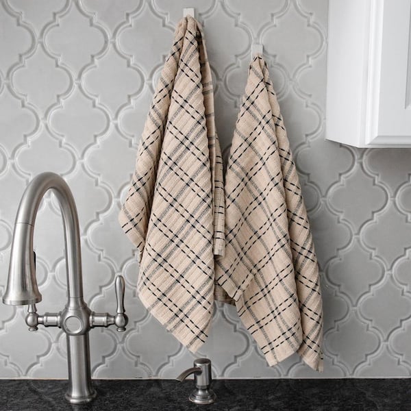 RITZ Royale Black Checkered Cotton Kitchen Towel (Set of 2) 013199 - The  Home Depot