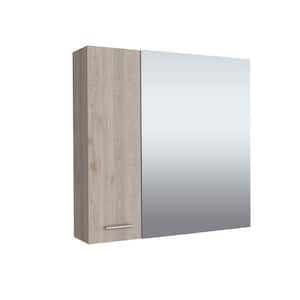 23.6 in. W x 23.6 in. H Light Gray Rectangular Aluminum Medicine Cabinet with Mirror, Double Door