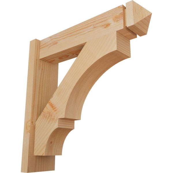 Ekena Millwork 6 in. x 22 in. x 22 in. Douglas Fir Balboa Arts and Crafts Smooth Outlooker