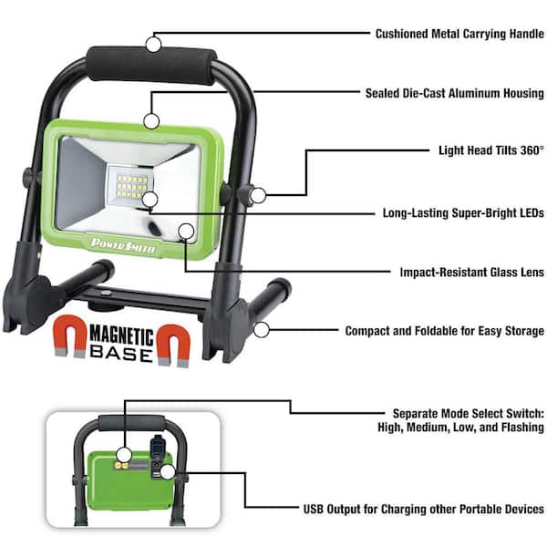 Rechargeable Work Lights, LED Work Light with Magnetic Base and