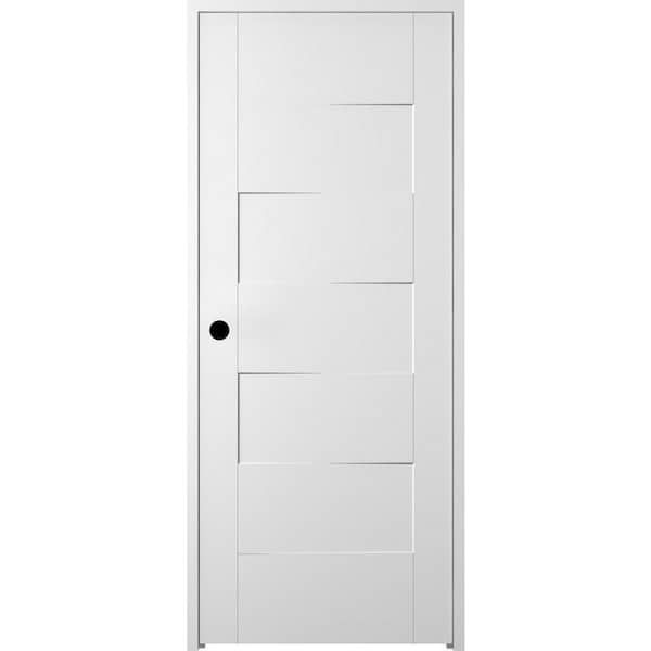 Belldinni Lester 28 in. x 80 in. Right-Hand Hollow Core Snow White Finished Wood Single Prehung Interior Door