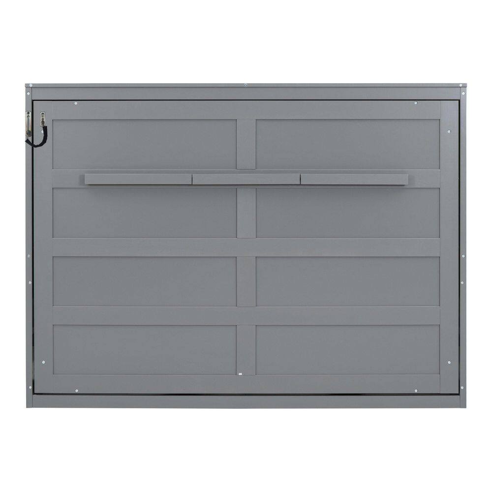 Gray Wood Frame Queen Murphy Bed - thumbnail 10