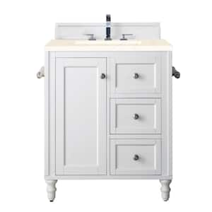 Copper Cove Encore 30 in. W x 23.5 in. D x 36.2 in. H Single Bath Vanity in Bright White with Eternal Marfil Quartz Top