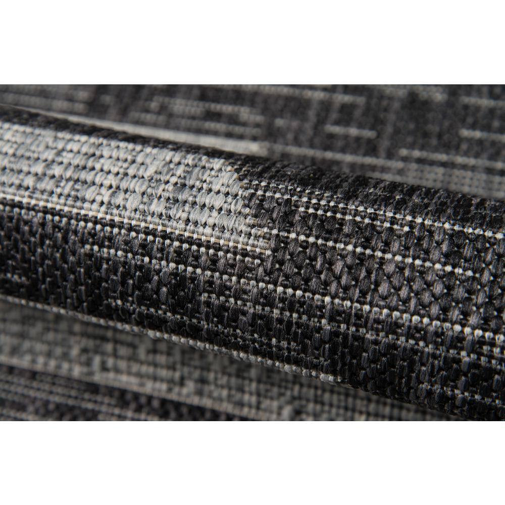 Charcoal Geometric Easy-Care Synthetic Indoor/Outdoor Runner Rug