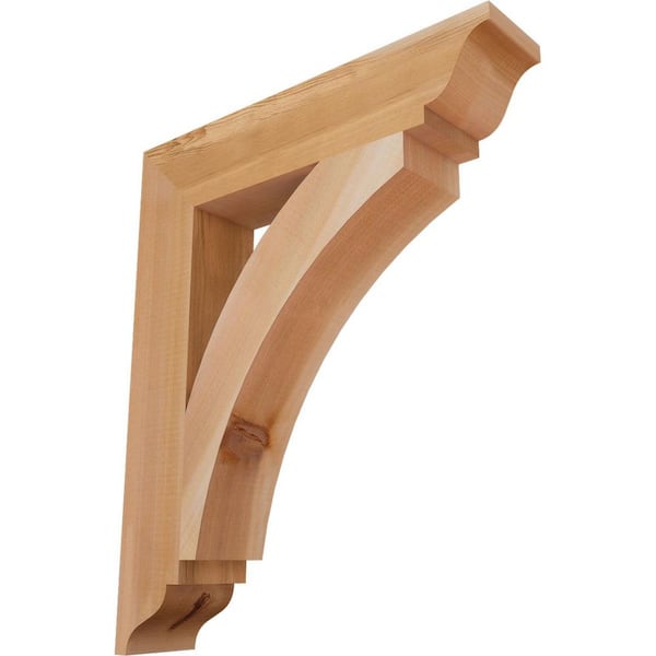 Ekena Millwork 3.5 in. x 24 in. x 20 in. Western Red Cedar Thorton Traditional Smooth Bracket