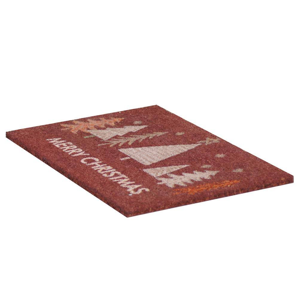 Red Coir Christmas Trees Outdoor Doormat 2-ft x 3-ft