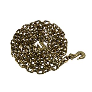 5/16 x 20ft. 70 Yellow Zinc Plated Steel Square Binder Chain with 2 Grab Hooks