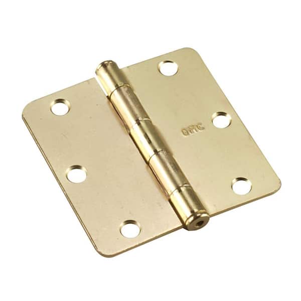 Onward 3-1/2 in. x 3-1/2 in. Brass Full Mortise Butt Hinge with Removable Pin (2-Pack)