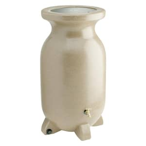 Stone-Look Rain Barrel 75 gal (285L) Beige, Eco-Friendly Gardening, Water Conservation